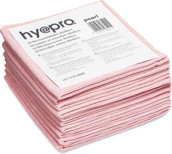 HY@PRO MICROVEZEL PEARL DOEK 40X40CM 350GR/M² ROZE 10ST