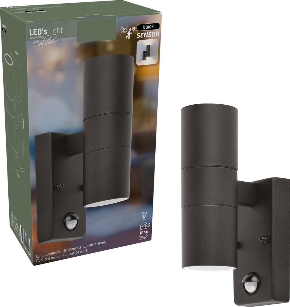 Wandlamp Updown Sensor Gu10 Zwart