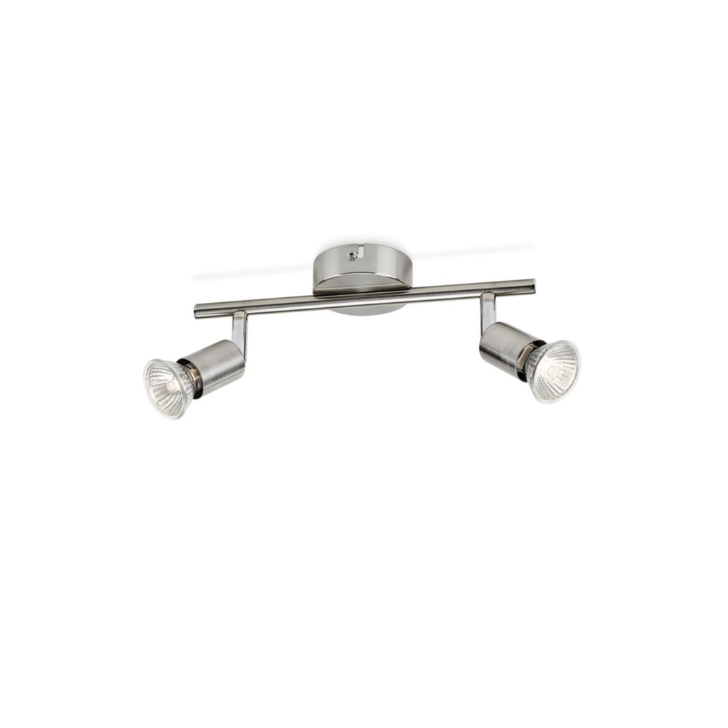 Philips spotbalk Limbali GU10 50W 2-lichts nikkel
