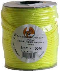 Gevlochten touw nylon fluo Ø3mm 100m
