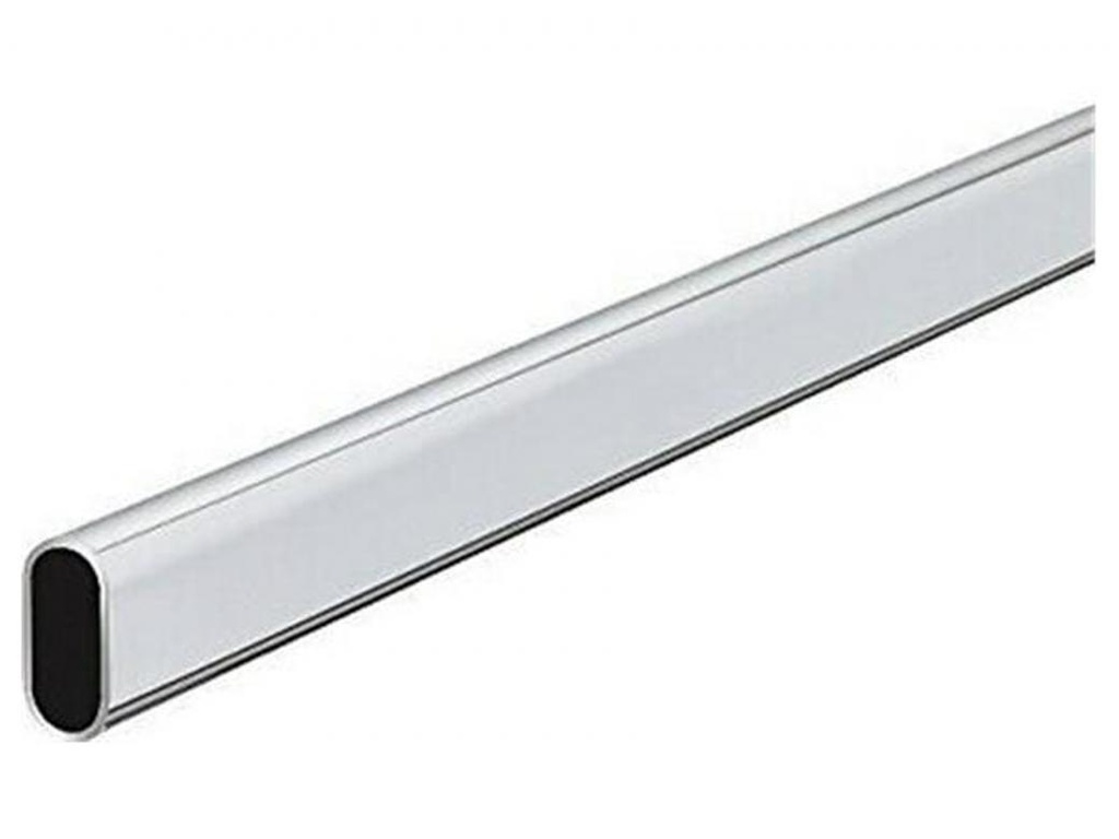Kleerkastbuis, Ovaal Verchroomd 1,25m (30X15X0,7mm)