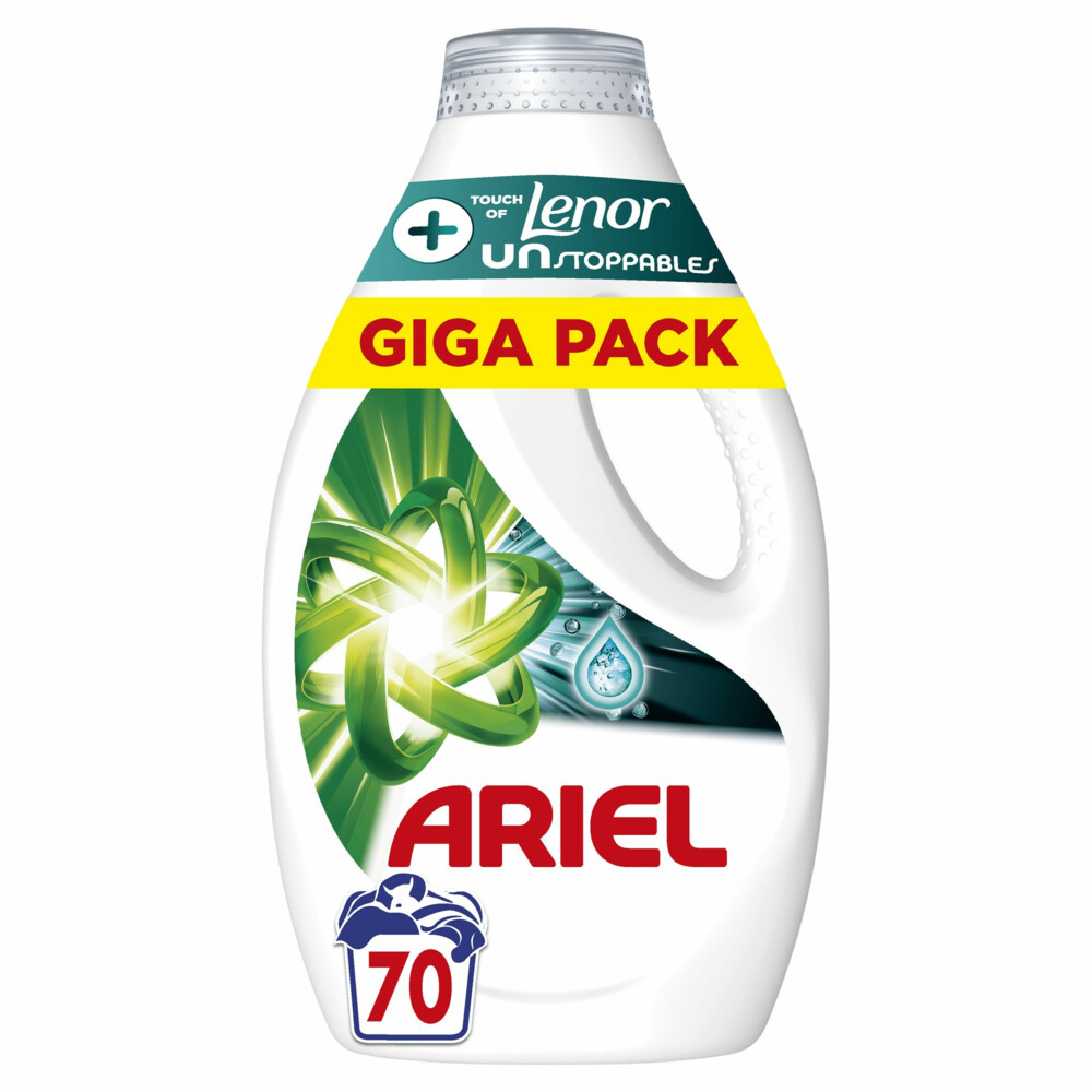 Ariel Liquid 70sc 3,15l + Lenor Unstoppables