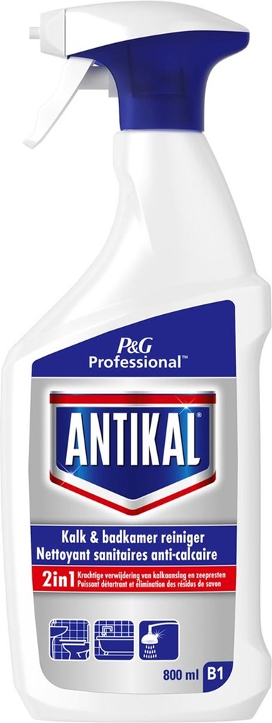 Antikal Kalk en Badkamerreiniger 2in1, Spray 800ml
