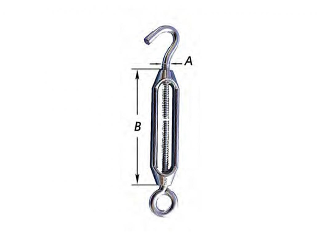 Kabelspanners Met Haak En Oog Verzinkt 1/4"