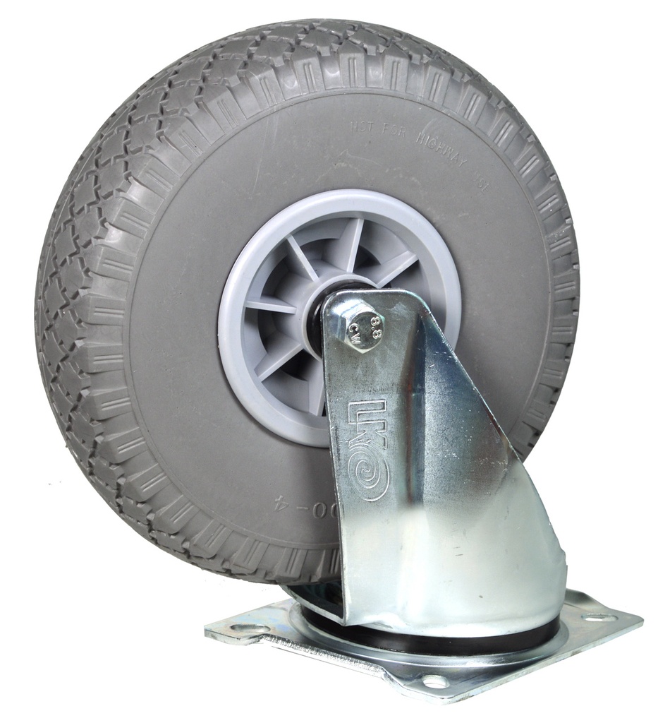 Zwenkwiel Pro met grijze foamband en kunststof velg 300x4