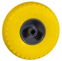 Steekwagenwiel met gele foamband en metalen velg 300x4