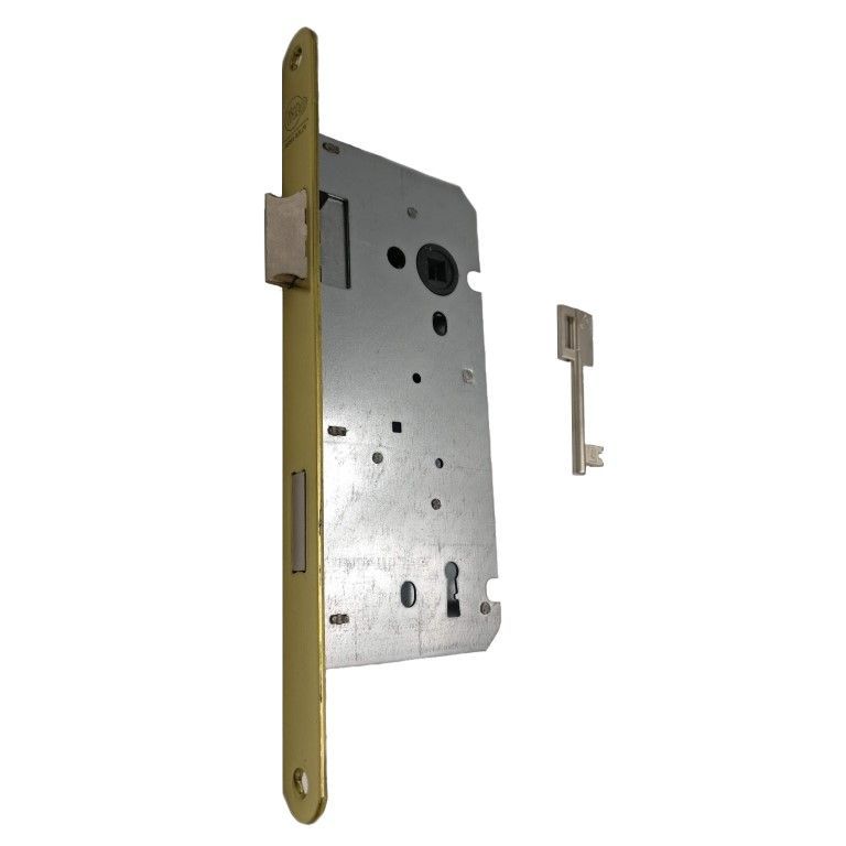 Binnendeurslot Litto Rond Omlegbaar 110X55mm met Sleutel - Messing 