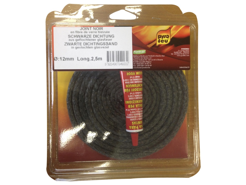 PAKKING ZWART 2,5M Ø12mm+ LIJM