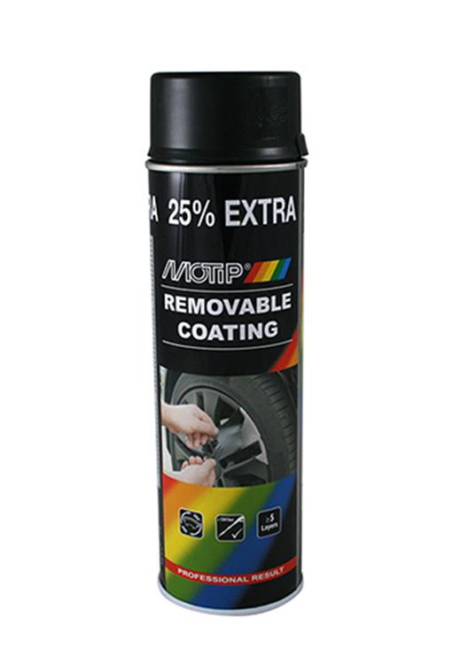 Motip Removable Coating Sprayplast Zwart Mat 500ml