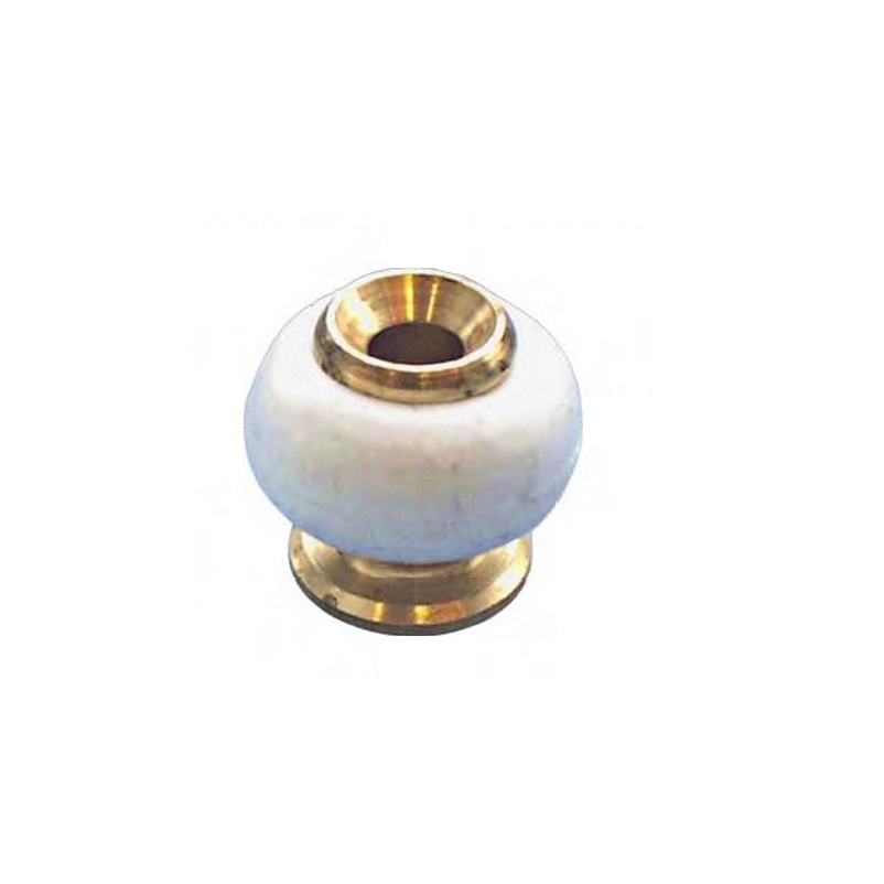 [S-1111-2-2] Deurstop Vernikkeld Zwart 27mm met Schroef