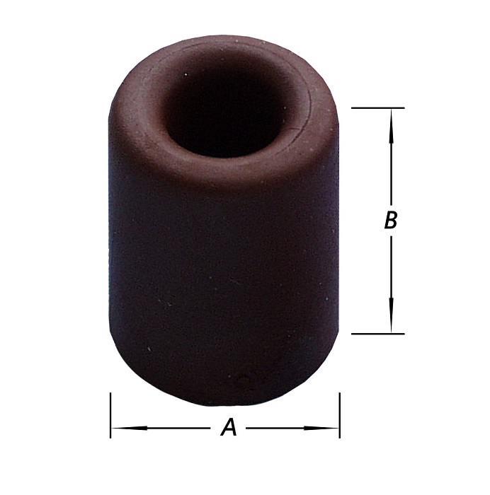 [S-1437-3025-6] Deurstop Rubber Bruin 30x24mm