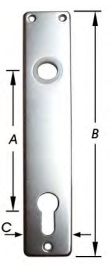 [S-6502-90] Deurkrukschilden Profielcilinder F2 Chapagnekleur 90mm 2st
