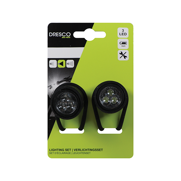 DRESCO FIETSVERLICHTINGSET SILICONEN 3 LEDS