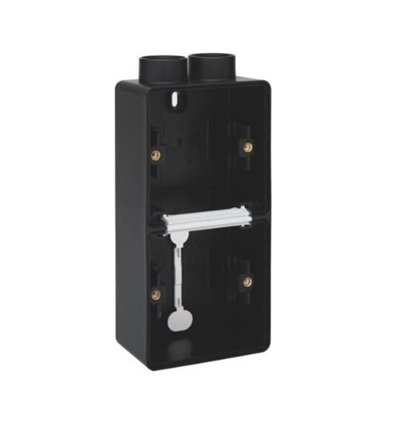 NIKO HYDRO Dubbele verticale opbouwdoos met één tweevoudige M20-ingang Zwart 761-84202
