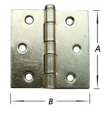 Deurscharnier - Platknop Blank 75mm 3st