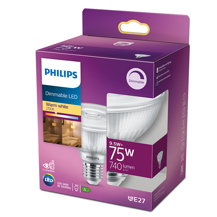 LED REFLECTORLAMP (dimbaar) PAR30S 75w WARM WHITE