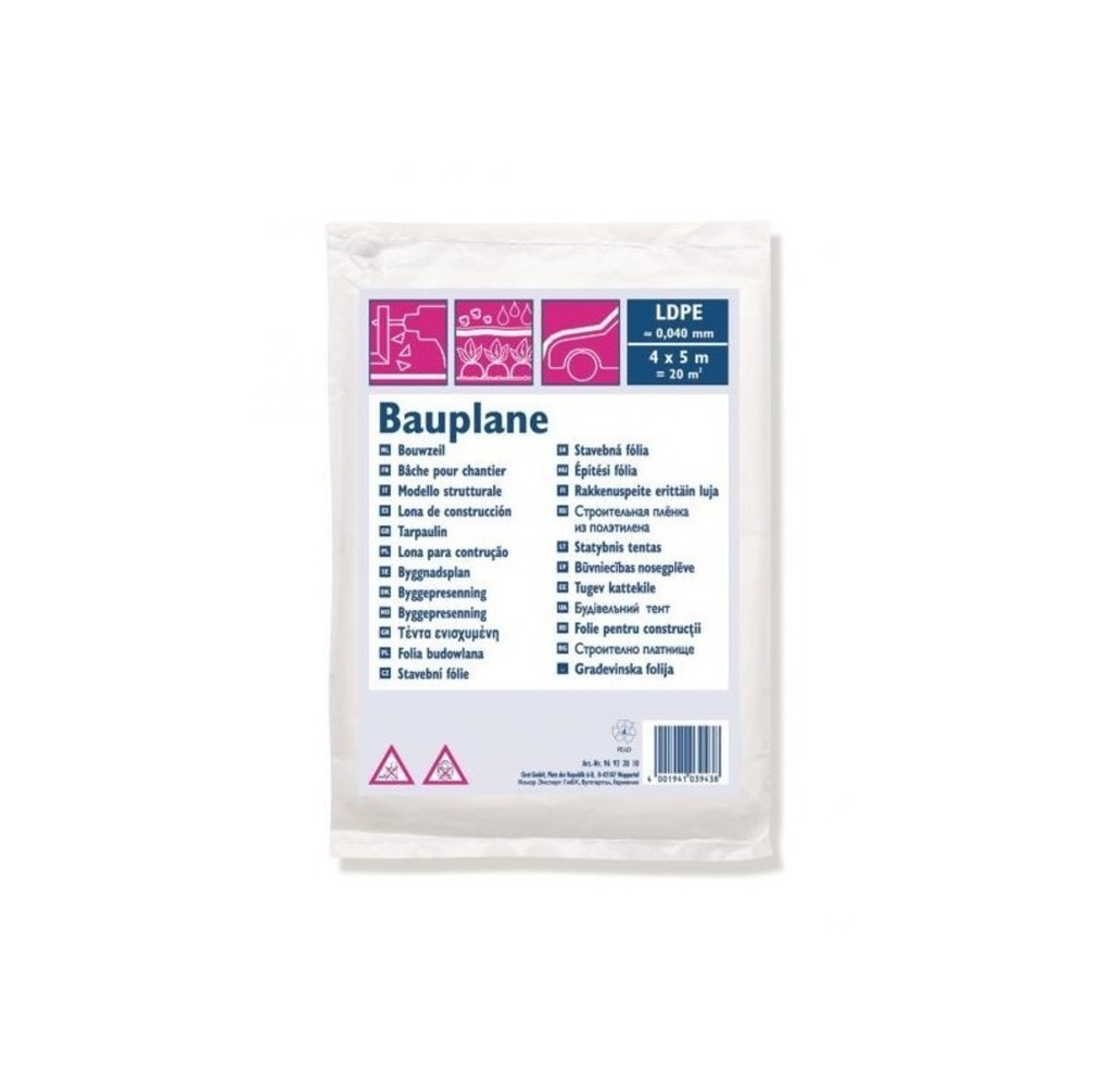 BOUWFOLIE 4X5M 0,040MM LDPE