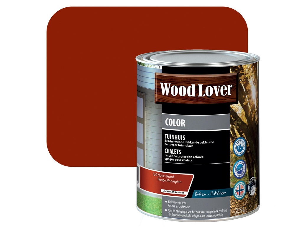 WOODLOVER COLOR TUINHUIS 520 NOORS ROOD 2,5L