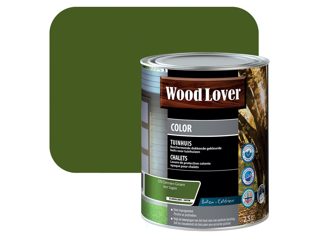 WOODLOVER COLOR TUINHUIS 570 DENNEN GROEN 2,5L