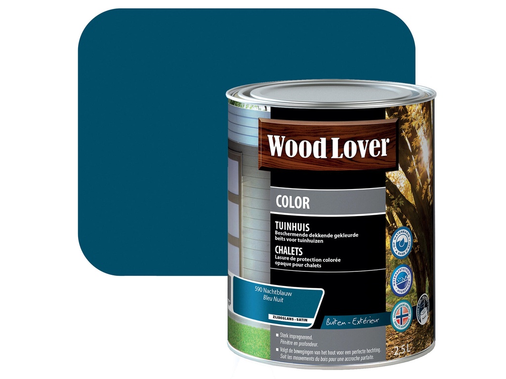 WOODLOVER COLOR TUINHUIS 590 NACHT BLAUW 2,5L