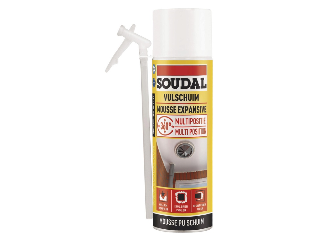 SOUDAL PU-SCHUIM MULTI-POSITIE 500ml