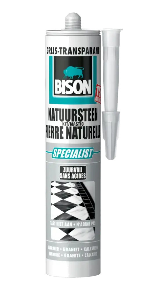 BISON NATUURSTEEN KIT GRIJS/TRANSPARANT 310ML