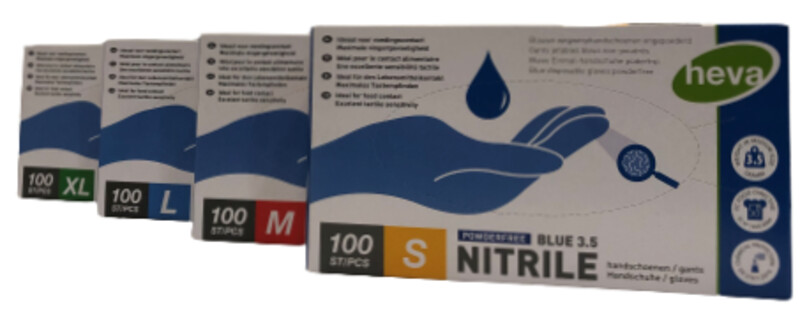Heva Wegwerphandschoenen Nitrile Medium 100St