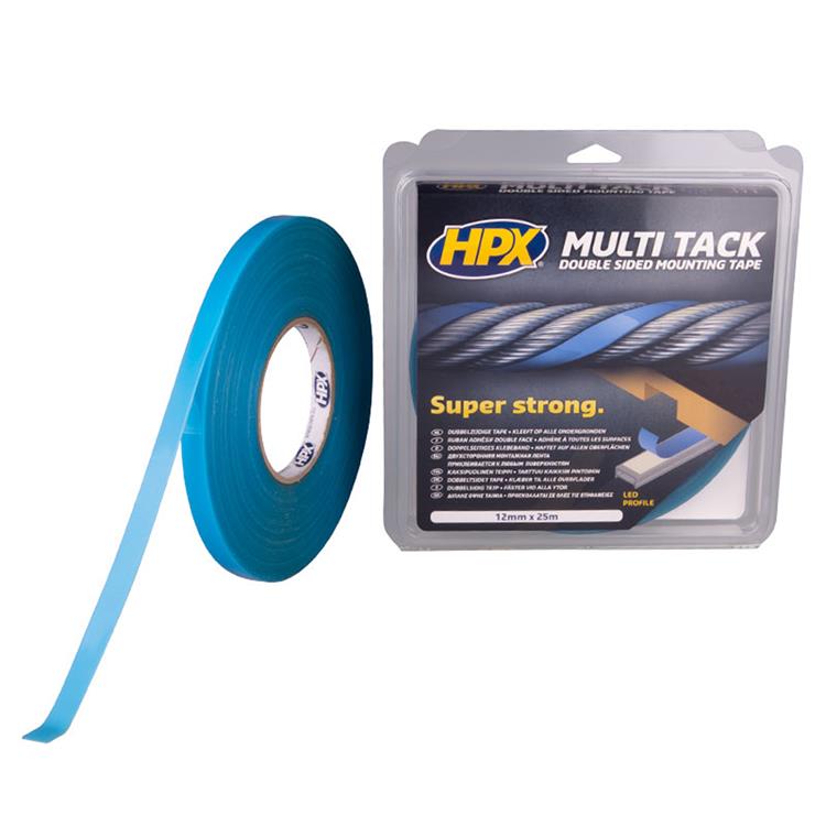 HPX MULTI-TACK TAPE DUBBELZIJDIG SEMI-TRANSPARANT 12MM X 25M