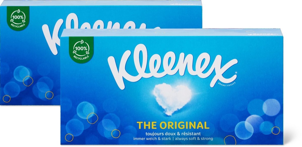 Kleenex Original Tissuebox 2-pack (144 Zakdoekjes)