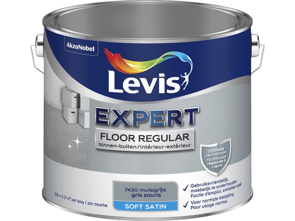Levis Expert Floor Regular 7430 2,5L muisgrijs