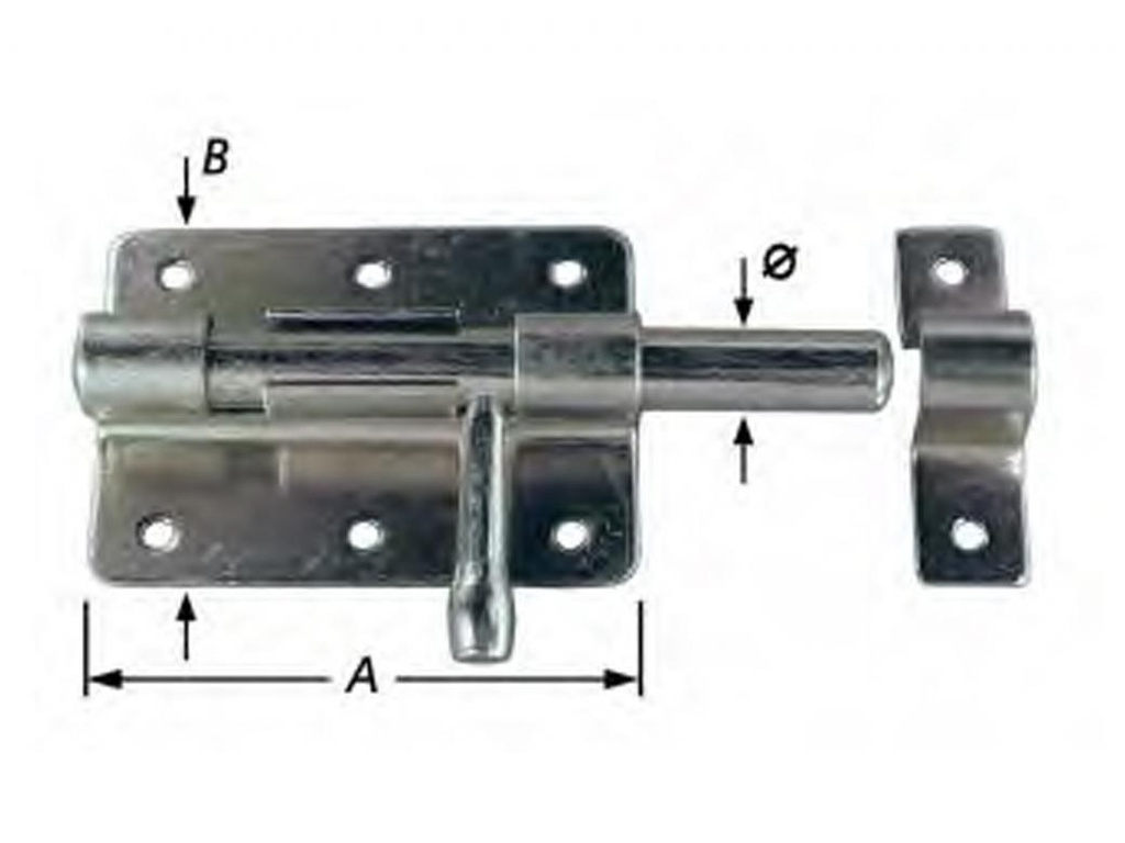 [S-1008-120] Box-Grendel Verzinkt 120mm Ø13mm