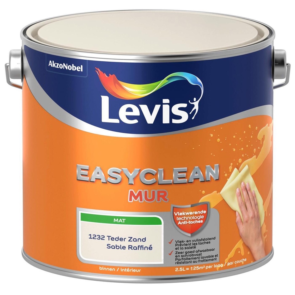 LEVIS EASYCLEAN MUR MAT teder zand 2,5L