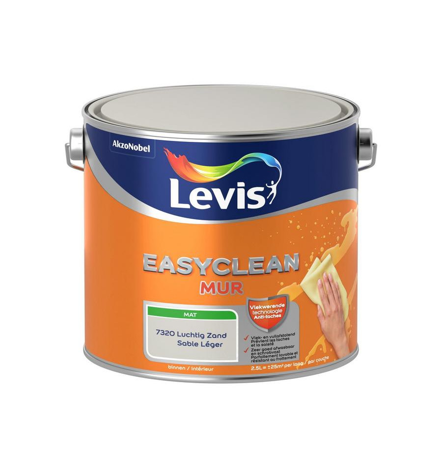 LEVIS EASYCLEAN MUR MAT luchtig zand 2,5L
