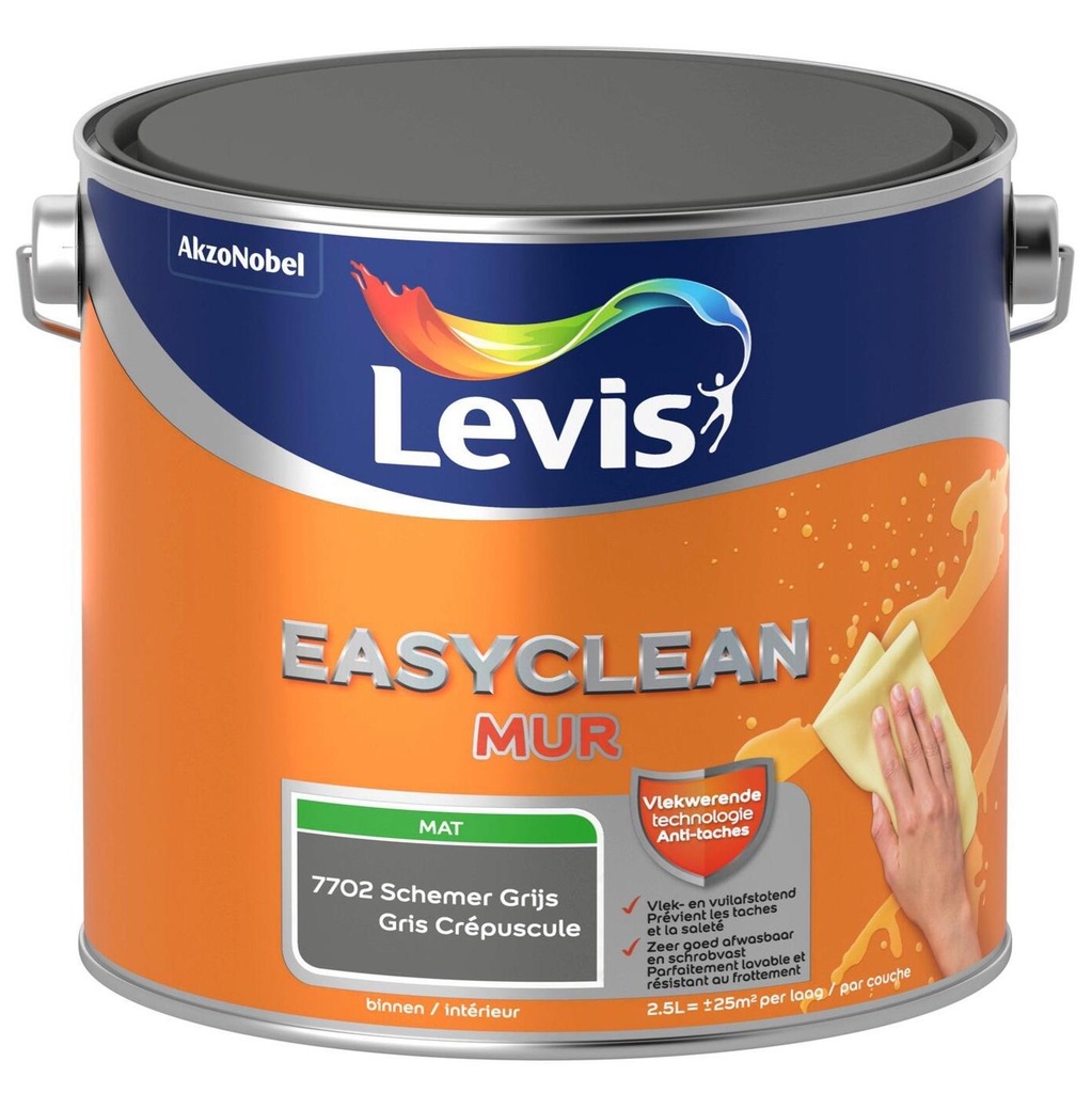 LEVIS EASYCLEAN MUR MAT schemer grijs 2,5L