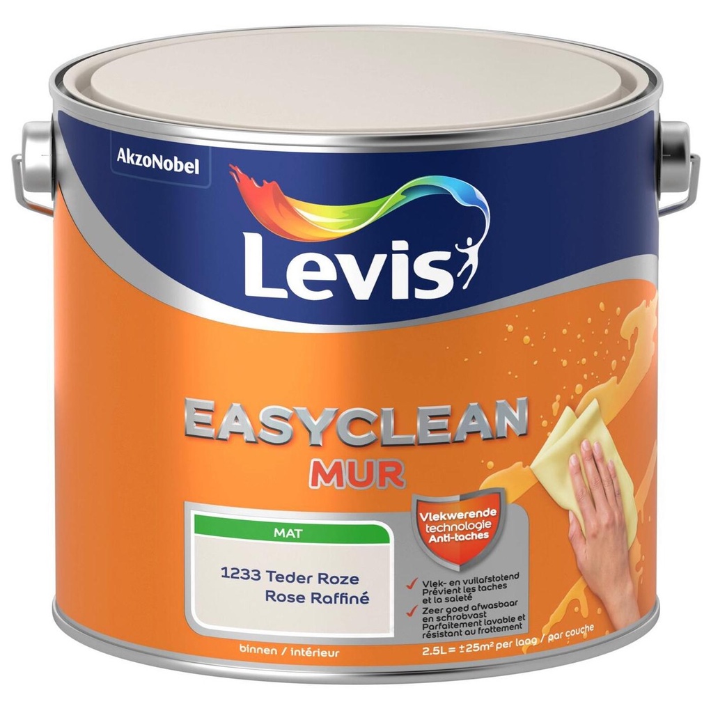 LEVIS EASYCLEAN MUR MAT teder roze 2,5L