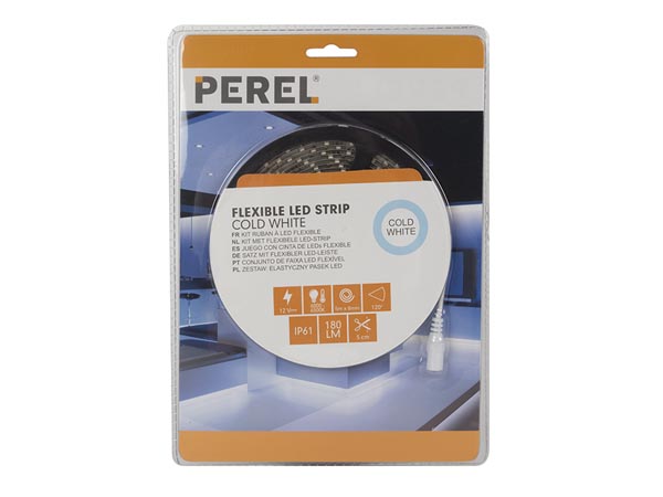 LED-STRIP 300 LEDS 5M COOL WHITE + VOEDING ***