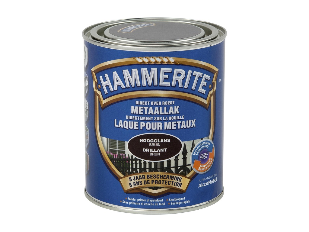 HAMMERITE METAALVERF HOOGGLANS DONKERBRUIN 750ml