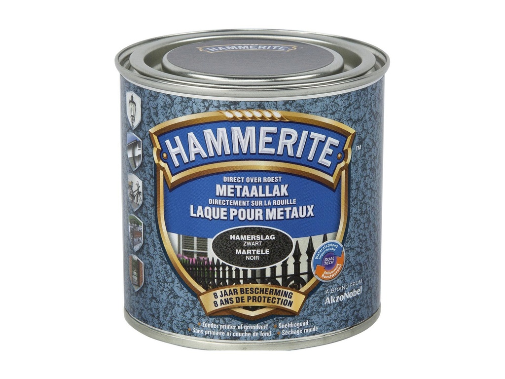 HAMMERITE METAALVERF HAMERSLAG ZWART 250ml