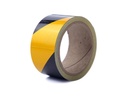 Reflecterende tape 5cm x 10m - zwart/geel