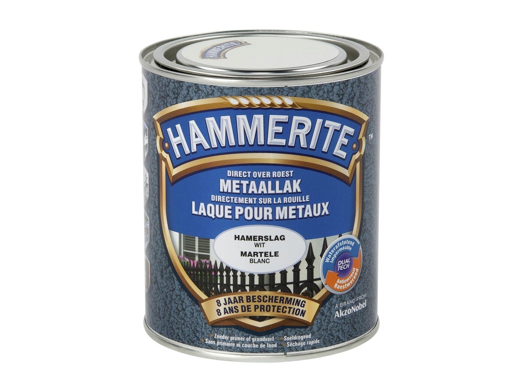 HAMMERITE METAALVERF HAMERSLAG WIT 750ml