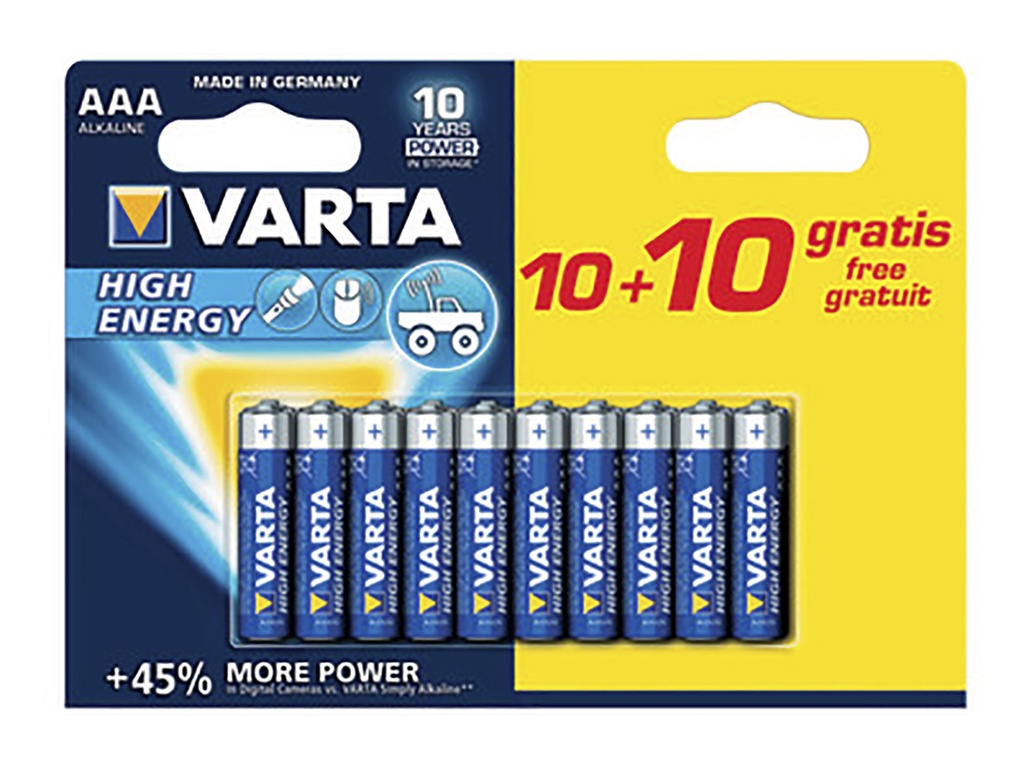 VARTA LONGLIFE POWER AAA BATTERIJEN 10+10