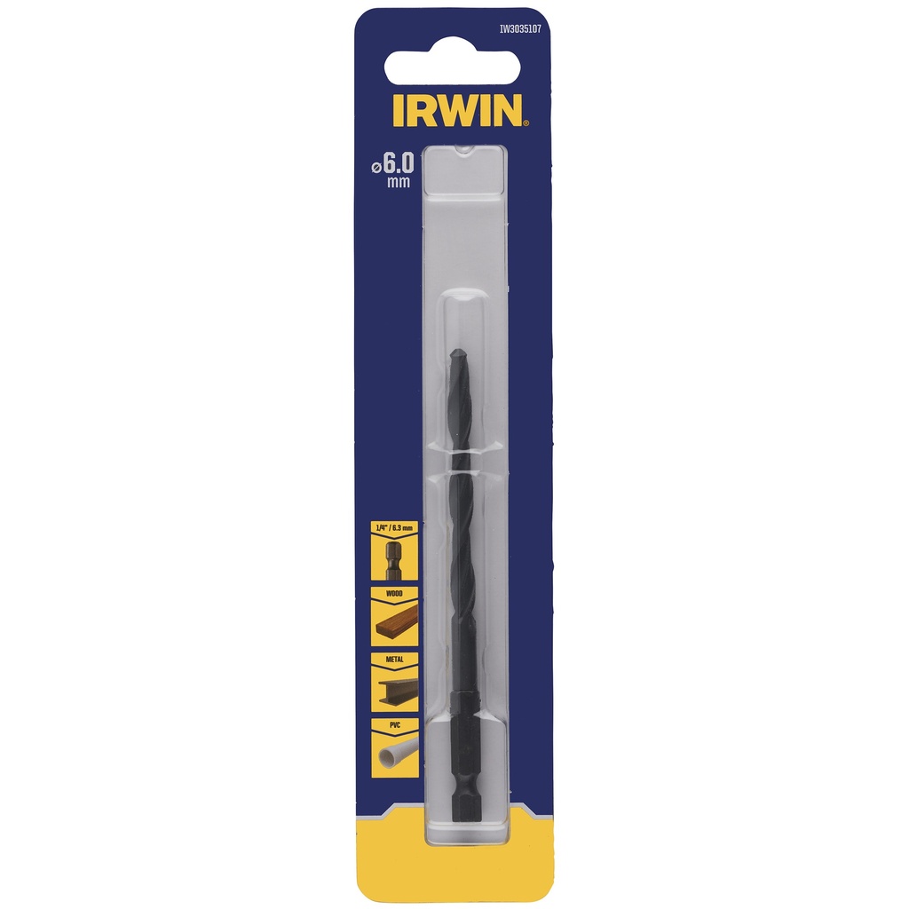 IRWIN HSS metaalboor HEX Ø6,0mm