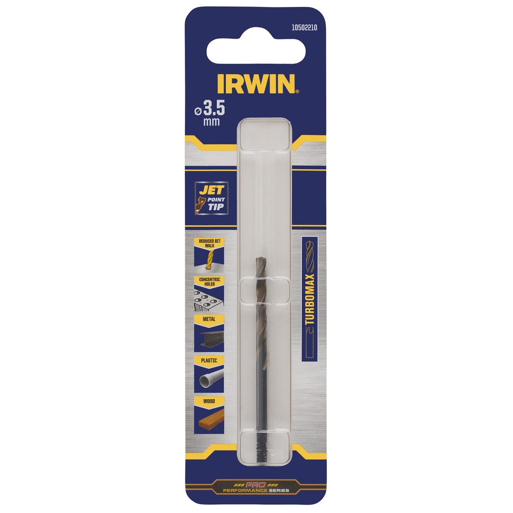 [10502210] IRWIN HSS Metaalboor Turbomax Ø3,5 X 70mm