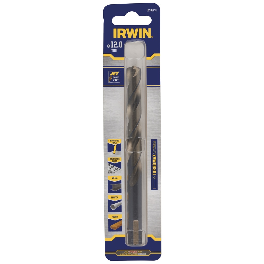 IRWIN HSS Metaalboor Turbomax Ø12,0 X151mm