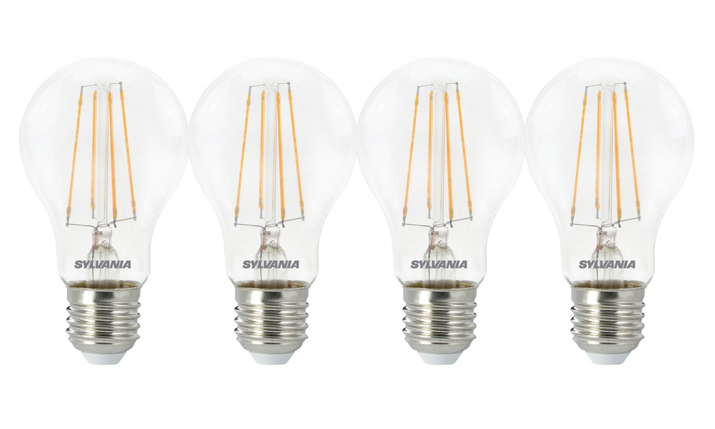 Sylvania ToLEDo Retro E27 7W 806Lm Warm White Helder 4-PACK