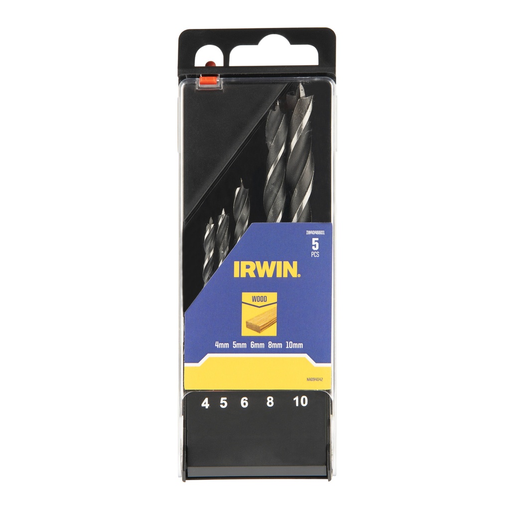 IRWIN Houtspiraalboor Set 5 PCS Ø4-10mm