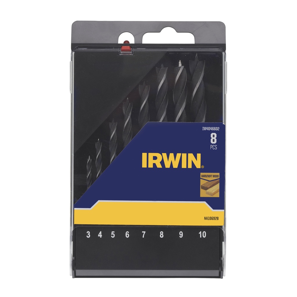 IRWIN Houtspiraalboor Set 8 PCS Ø3-10mm