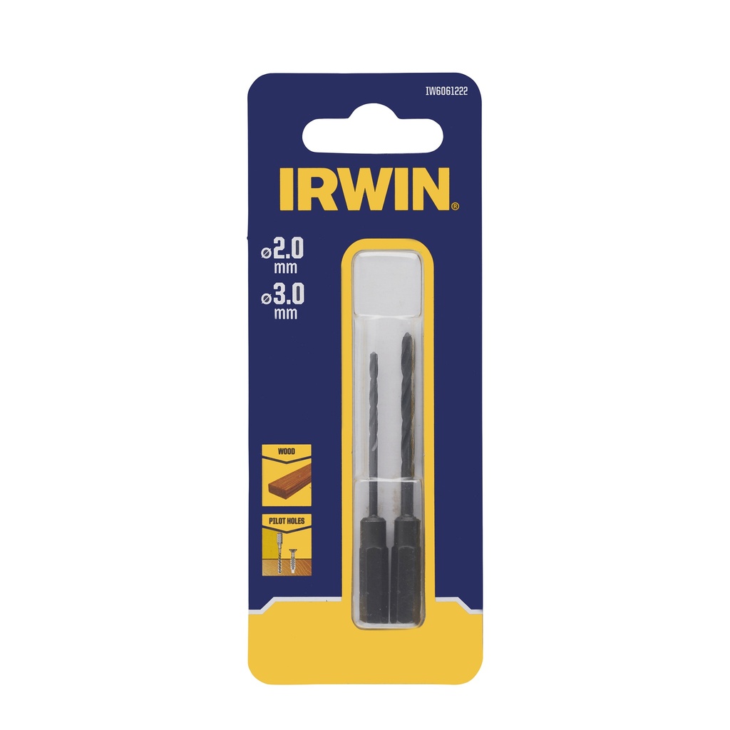 IRWIN Voorboren Set HEX 2PCS Ø2/3mm
