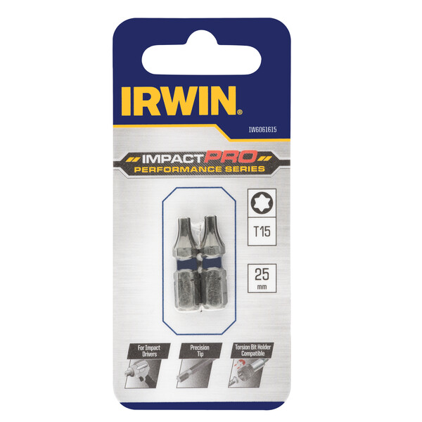 IRWIN Bits Impact Pro T15 - 25mm - 2 PCS