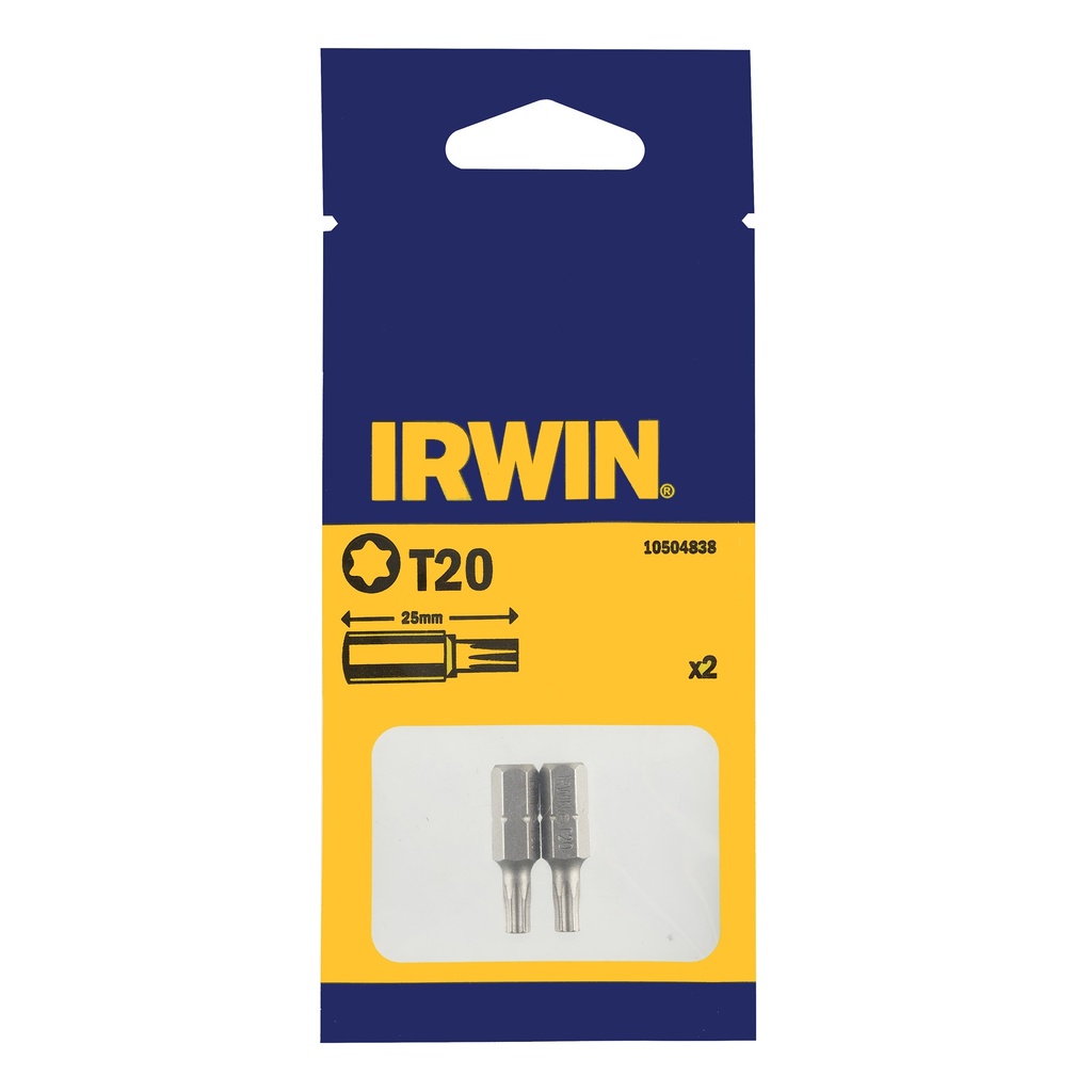 IRWIN Bits Torx T20 - 1/4" 25mm - 2 PCS